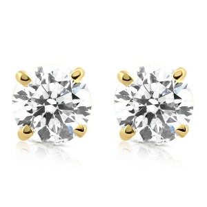Pompeii3 1/2Ct Diamond Screw Back Studs in 14k White or Yellow Gold Lab Created - 1 of 4