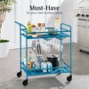 Best Choice Products 2-Tier Rolling Bar Cart Indoor/Outdoor w/ Storage Shelves, Wine Rack, Lockable Wheels - 3 of 4