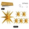 PartyWoo Foil Balloons Gold Star Starburst Point 22 Inch 6 pcs - 4 of 4