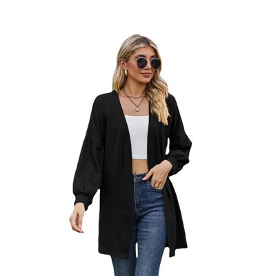 Casual Longline Cardigan for Women Fall Loose Open Front Long Sleeve Outerwear