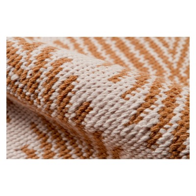 Handmade Orange Diamond Synthetic Accent Rug 3'6" x 5'6"