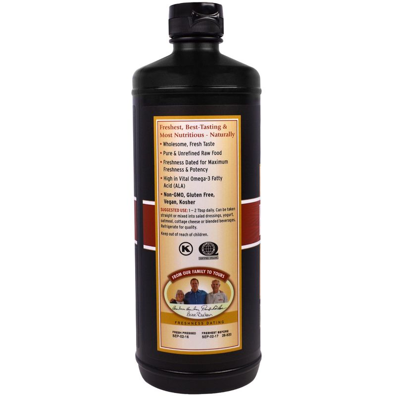 Barlean's Organic, Fresh Flax Oil, 32 fl oz (946 ml), 3 of 4