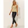 INSPIRE CHIC Women's Sleeveless Fashion Peplum V Neck Cami Sequin Party Tops - 3 of 4
