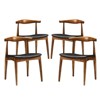 Set of 4 Tracy Dining Chairs Black - Modway: Mid-Century Design, Foam Padded, Leatherette Seat, Wood Frame - image 2 of 4