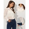 Allegra K Women's Sheer Mesh Long Sleeve Button Down Shirts - image 2 of 4