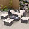 GlasFlength Patio Seating Sets, Modern Outdoor Lounge Sets Designed for Ultimate Relaxation, Revolutionize Your Patio, Beige, 82.5"*27.5"*26.7" - 2 of 4