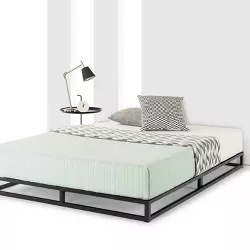Full 6" Modernista Low Profile Metal Platform Bed Frame Black - Mellow