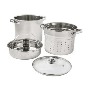 4-Piece Stainless Steel 8 qt Cooker Multipot Set - 1 of 3