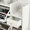 GlasFlength Utility Storage Cabinets Bohemian Style Shoe Storage Cabinet with Rattan Drawers for Entryway Hallway, White, 36.6"*9.3"*49.2" - 4 of 4