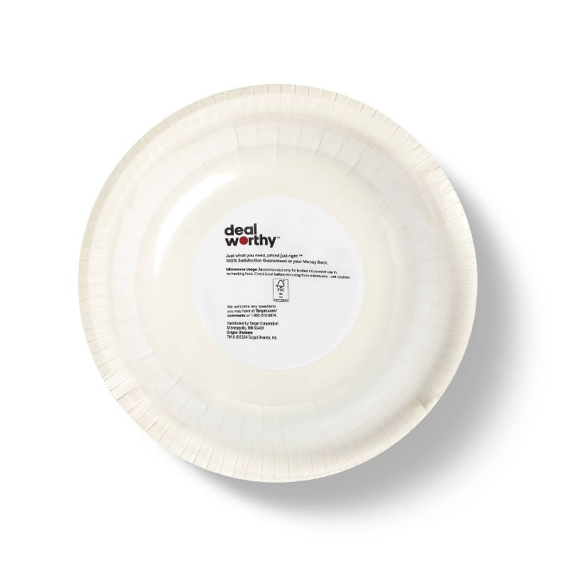 White Disposable Paper Bowls - 30ct - Dealworthy&#8482;, 3 of 4