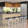 Tangkula PU Leather Bar Stools Set of 4 24" Counter Height Dining Stools w/ Upholstered Seat - 2 of 4