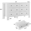 Dresser for Bedroom, 6 Drawer Dresser with Wide Drawer and Metal Handles, Wood Dressers & Chests of Drawers for Hallway, Entryway - 2 of 4
