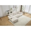 L-Shaped Sectional Sofas with Pleated Design and Matching Footstool for Living Room or Lounge Area - 2 of 4