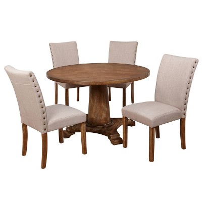 5pc Atwood Round Dining Set Driftwood - Buylateral : Target