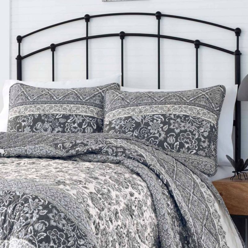 Abbey Reversible Quilt Set Gray - Stone Cottage, 4 of 12