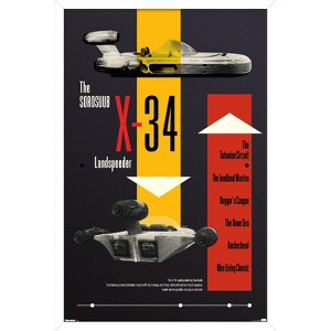 Trends International Star Wars: Moving At Lightspeed - Landspeeder Framed Wall Poster Prints - 1 of 4