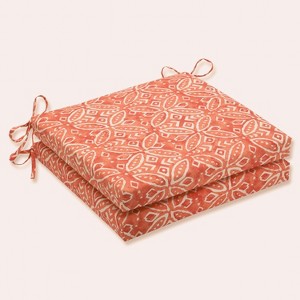 20" x 20" x 3" 2pk Merida Pimento Squared Corners Outdoor Seat Cushions Orange - Pillow Perfect: Weather-Resistant with Zipper Closure - 1 of 4