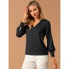 Allegra K Women's Elegant Satin Long Sleeve Office Work Blouses - 3 of 4