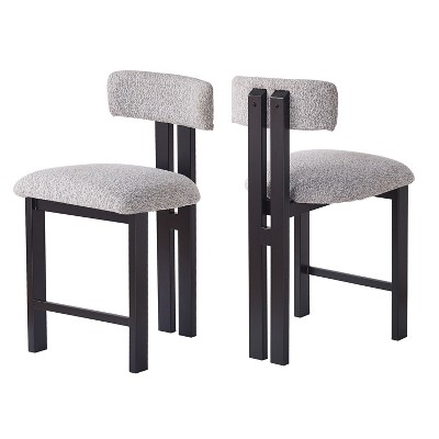 Christopher Knight Home Modern 26.5" Metal Upholstered Counter stools with Low Back (Set of 2)