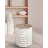 White Boucle Patchwork Storage Side Table - 2 of 4