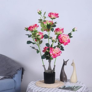 28in Faux Peony Flower Tree in Pot Artificial Plants & Flowers for Front Door Outdoor Indoor Office Decoration, 2 PCS - 1 of 4