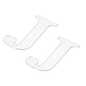 Unique Bargains 3D Acrylic Self-Adhesive Mirror Alphabet Sticker Wall Decals 2 Pcs - 1 of 3