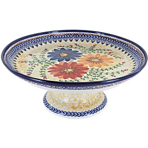 Blue Rose Polish Pottery 283 Vena Cake Plate - 1 of 1