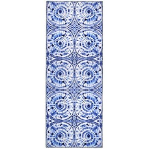 Homefires Shibori Blue Indoor Rug – Stylish, Soft, Durable, and Easy to Clean Accent Rug for Living Rooms, Bedrooms, or Entryways - 1 of 3