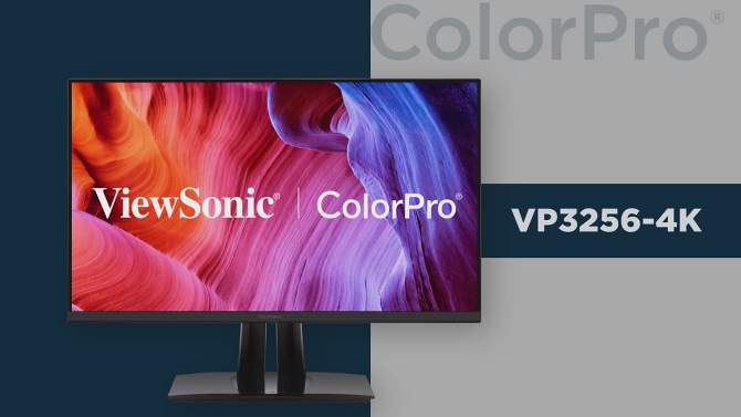 ViewSonic VP3256-4K 32 Inch Premium IPS 4K Ergonomic Monitor with Ultra-Thin Bezels, Color Accuracy, Pantone Validated, HDMI, DisplayPort and USB C, 2 of 10, play video