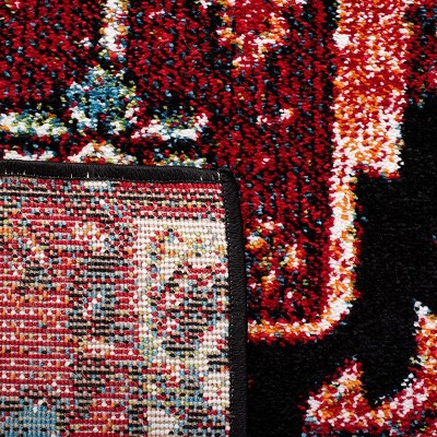 Elegant Square Blue Synthetic Hand-Knotted Area Rug 6'7" x 6'7"