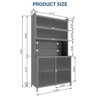 ZACHVO 6-Tier Metal Kitchen Pantry Cabinet with 2 Acrylic Glass Flip-Up Doors – Versatile Storage for Home Office, Dining Room, Bathroom,White - 3 of 4