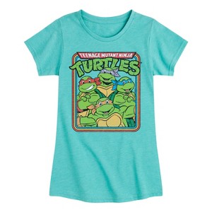 Girls' - Teenage Mutant Ninja Turtles - Retro Group Fitted Short Sleeve Graphic T-Shirt - 1 of 4