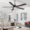 Airsurfer 65" Ceiling Fan with LED Light and Remote, 5 Wood-Finish Blades, Matte Black Body, Color-Changing, Modern Indoor Fan - 4 of 4