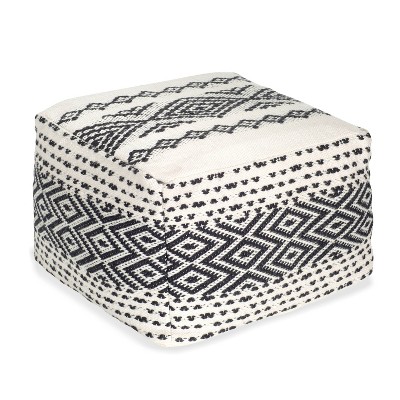 Jayne Pouf Off White/Black - Poly & Bark