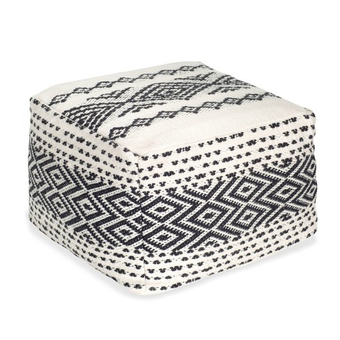 Black white deals pouf