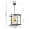 Rennnsan Fyrellen 16"W 10-Light Square Dandelion Crystal Industrial Dimmable Chandelier in Black - 3 of 4