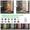 Syemin Decorative Storage Cabinets Glass Storage Cabinet, Glass Display Cabinet 4-Shelf, Glass Display Storage Cabinet, White, 30.91"*13.58"*49.29" - 4 of 4