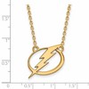 Black Bow Jewelry 14k Yellow Gold Plated Sterling Silver Tampa Bay Lightning NHL Necklace 18 Inch - 2 of 4