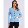 INSPIRE CHIC Women's Lapel Collar Button Front Long Sleeve Faux Suede Blazer - 4 of 4