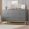 homfan Dresser for Bedroom, Dresser Organizer, 6 Drawer with Golden Metal Handle and Legs, Modern Chest of Drawers - 2 of 4