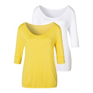Women's 2 Pk Round Neckline Tops - LASCANA - 1 of 4