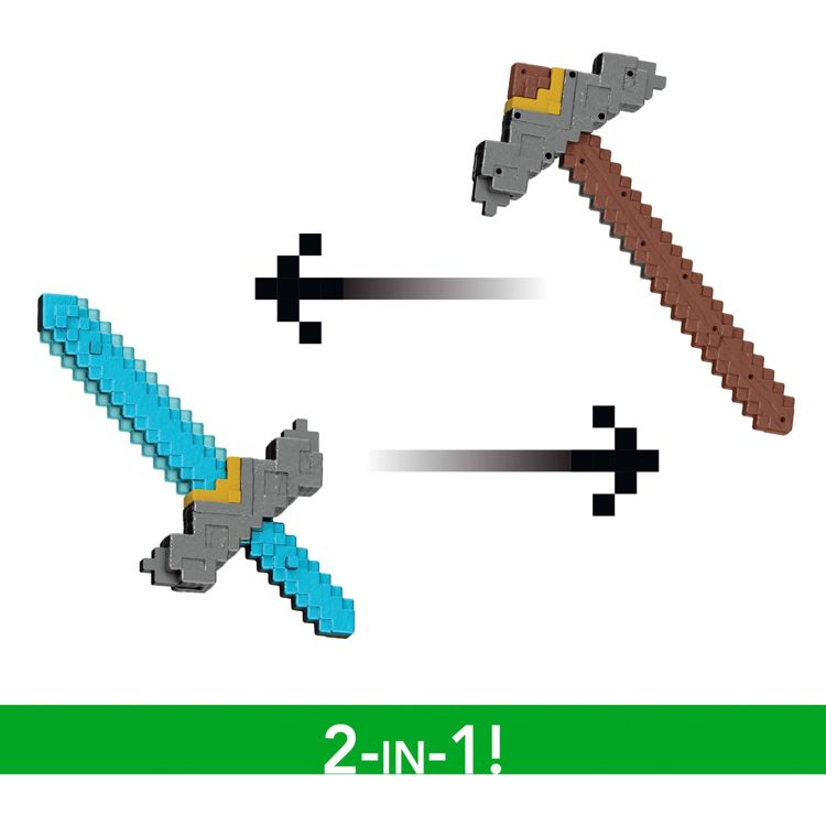 Minecraft Click and Switch Sword and Pickaxe Role-Play 2-in-1 Toy Inspired by the Movie, 3 of 5