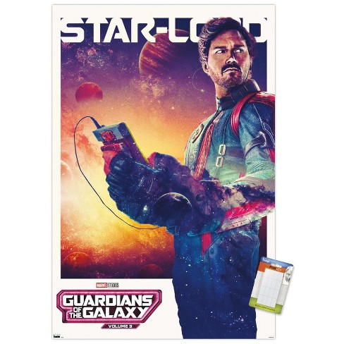 Trends International Marvel Guardians of the Galaxy Vol. 3 - Star-Lord One  Sheet Unframed Wall Poster Print White Mounts Bundle 22.375 x 34