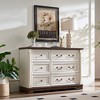 Angel Sar 6-Drawer Rustic Farmhouse Dresser Chest with Wooden Base, Solid Wood Storage Cabinet for Bedroom or Living Room - 2 of 4