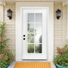 Lirago 8 Lite Clear Glass Fiberglass Front Doors 36  inch  x 80  inch  Right Hand Inswing with 4 9/16 inch  White Primed Knock Down Jamb - 2 of 4