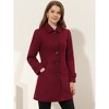Allegra K Women's Winter Outerwear Peter Pan Collar Mid-thigh A-line Single Breasted Coat - 2 of 4