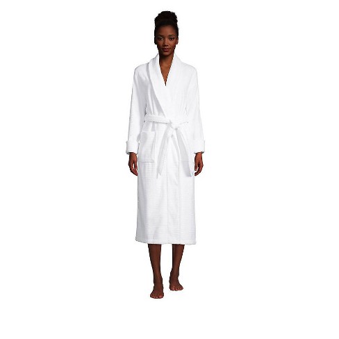 Lands' End Women's Cotton Terry Long Spa Bath Robe : Target