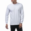 Pro Club Men's Heavyweight Cotton Long Sleeve Crew Neck T-shirt - White ...