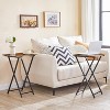 MaseiKar Folding TV Tray Tables, Set of 2 Wooden TV Trays Side Tables, Portable Sofa Snack Table, Rustic Brown and Black - 2 of 4