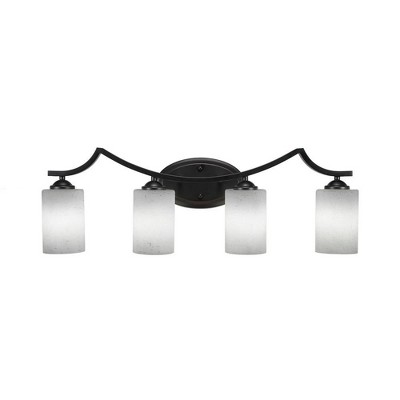 Toltec Lighting Zilo 4 - Light Vanity in  Matte Black with 4" Clear Bubble Shade